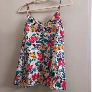 Cynthia Vincent Silk Floral Tank Top - S
